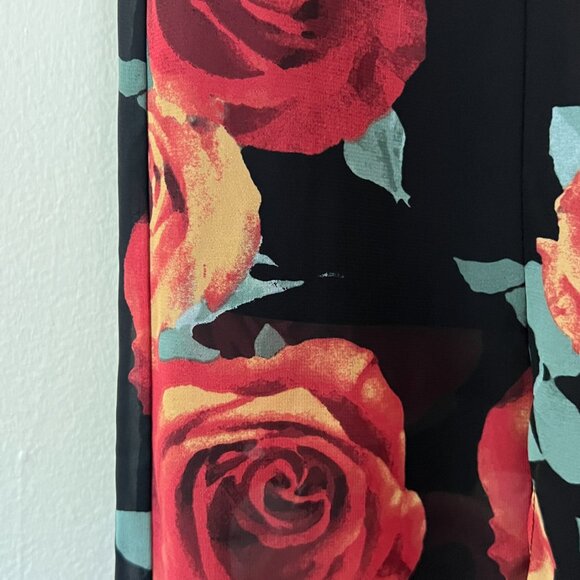 forever 21 / rose floral maxi skirt double slit S - Picture 5 of 6